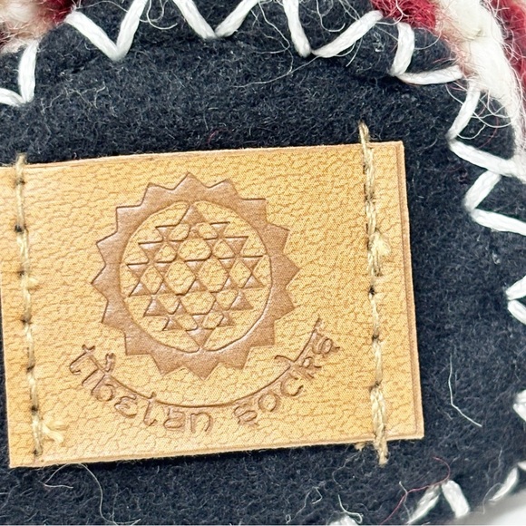 TIBETAN SOCKS Women’s Hand Knit Wool Fleece Lined Slipper Socks Tibet Made Sz S - Picture 6 of 8